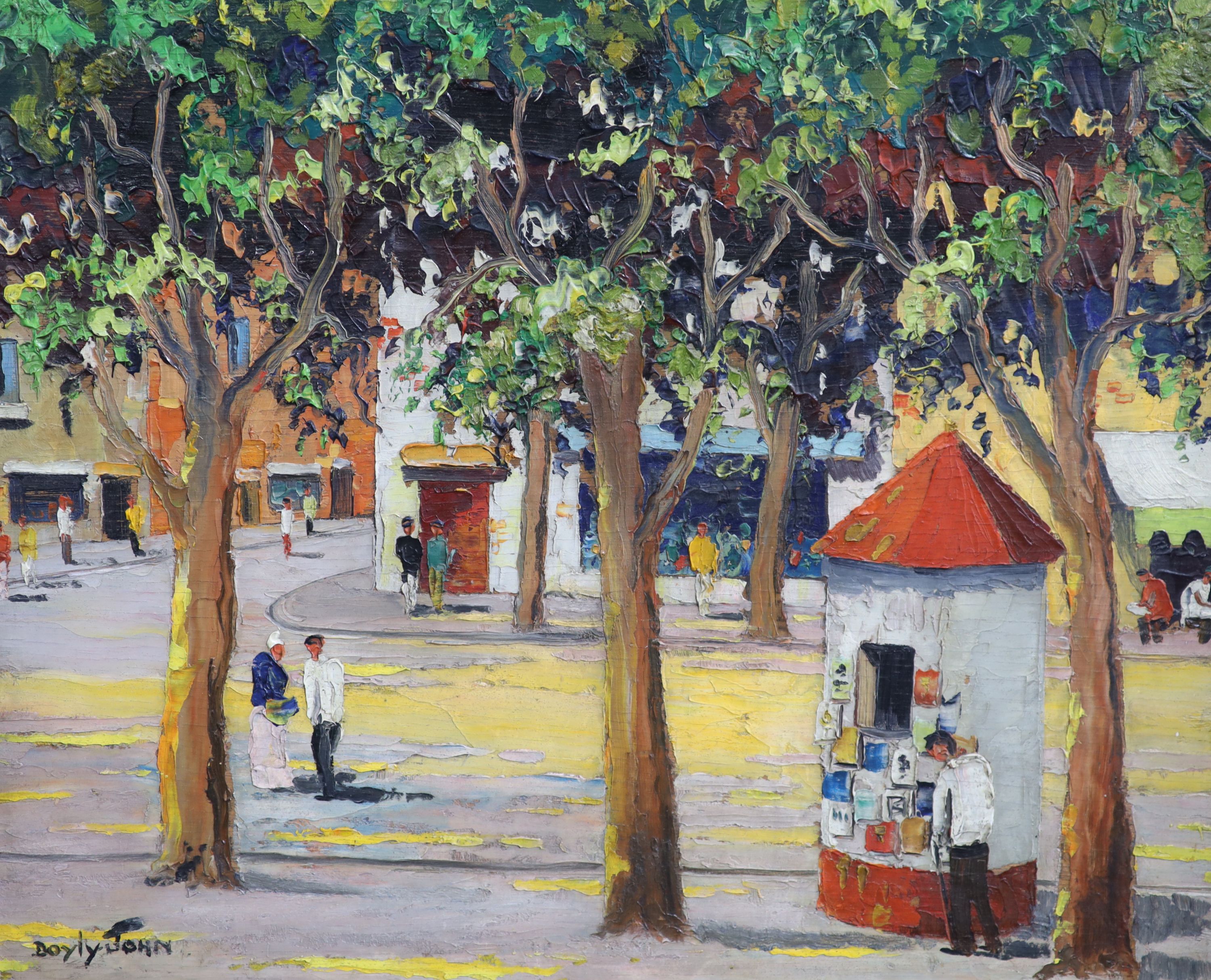 Cecil Rochfort D'Oyly John (1906-1993), Street scene Port Said, oil on board, 42 x 52cm